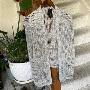 Lane Bryant Light Gray Boho Marled Cardigan Sweater Open Front